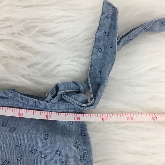 Susina L V-Neck Stripe Chambray Romper RK407723MI - Picture 12 of 14